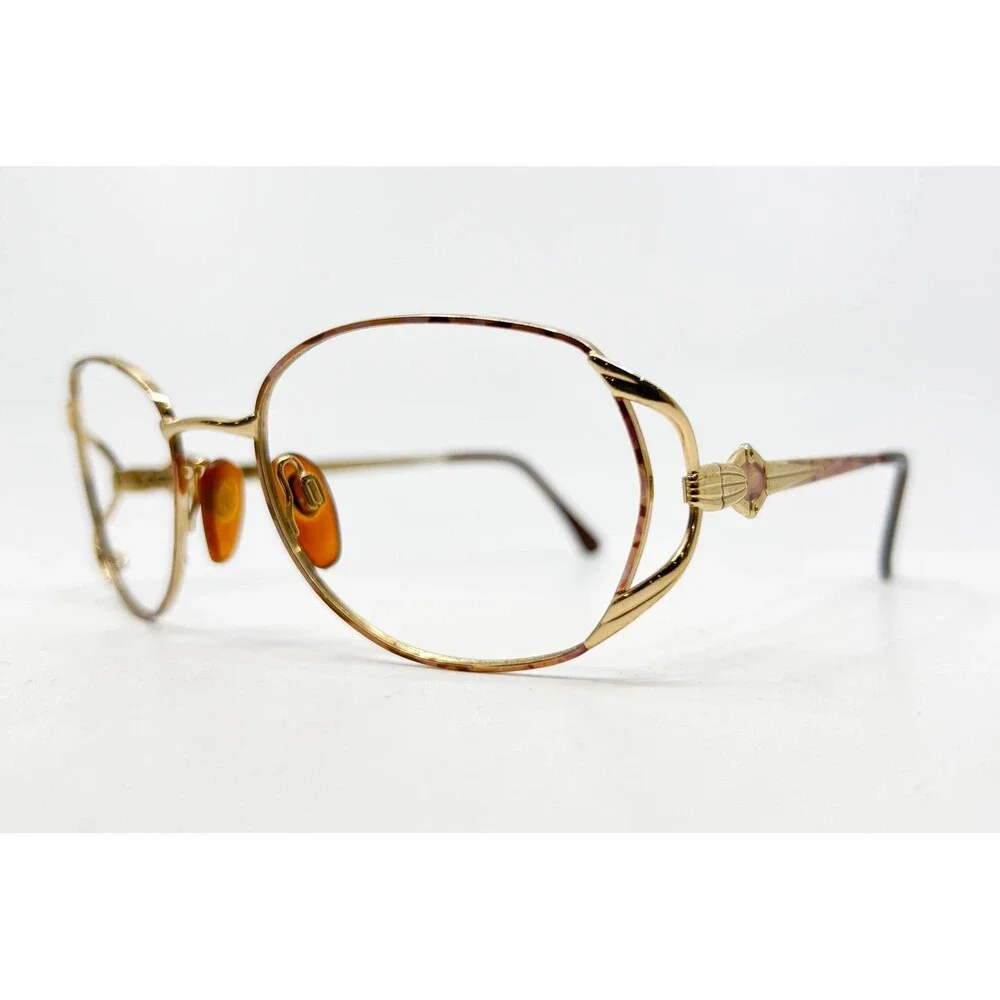 Luxottica Eyeglasses Womens Gold 2184 G505 Italy Oval Frame 130
